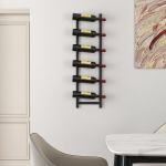 Costway veiniriiuli sein 6 veinipudelile metallist pudelihoidja 22 x 13,5 x 73 cm must