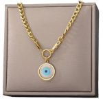 Elegantne kullast kirurgilisest terasest kaelakee silmaketiga