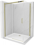 Du&scaron;ikabiin Mexen Omega koos aluse ja sifooniga, White/Gold, 110x70 cm