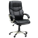 Kontoritool tippjuhile kiikefunktsiooniga, kontoritool, lauatool, ergonoomiline p&ouml;&ouml;rdtool, spordistiilis iste, k&otilde;rge seljatoega, must, kunstnahk, metall, 70 x 58 x 114&ndash;124 cm