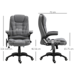 Kontoritool Massaažitool soojendusfunktsiooniga, ergonoomiline juhatuse tool, k&otilde;rguse reguleeritav p&ouml;&ouml;rdtool, m&auml;ngutool massaažiga, tumehall, 68 x 72 x 110&ndash;120 cm