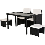 Outsunny Polyrattan istumisgrupi s&ouml;&ouml;gikomplekt aiakomplekt 11 tk koos padjadega Must