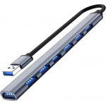 Adapter Rivex HUB USB 1x3.0 6x2.0 SLIM