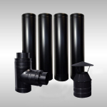 Korstnakomplekt T-450, D175/225, v&auml;rvitud mustaks.