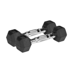 Kummiga kaetud malmist hantlid Hex 2x1kg