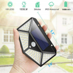 (1PC100 LED) P&auml;ikesevalgusti v&auml;litingimustes veekindel 100 LED p&auml;ikeseenergia seinavalgustid liikumisandur p&auml;ikeseenergial t&ouml;&ouml;tav t&auml;navavalgusti aia jaoks