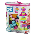 Mega Bloks - Keskmise roosa kott 60 ehitusklotsi - Ehitusklotsid - 12 kuud ja vanemad DCH54