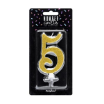 PartyDeco tordik&uuml;&uuml;nal, number 5, kuldne