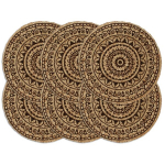 vidaXL lauamatid 6 tk, tumepruun, 38 cm, &uuml;mmargune, džuut