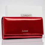Naiste rahakott naturaalsest nahast Lorenti, punane