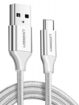 Ugreen US288 USB-C kaabel, QC3.0, 0,25 m, valge