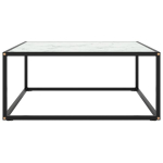 vidaXL kohvilaud, must, valge marmorklaasiga, 80 x 80 x 35 cm