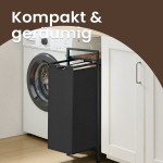 Pesukorv, 42 x 28 x 75 cm, must