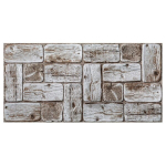 Walldone 3D PVC seinapaneel valge palkl&otilde;ige - rustikaalse majakese stiilis paneelid (960 x 479 mm), 5 tk komplekt