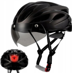 Jalgrattakiiver reguleeritav 56-64cm M L Xl meeste naiste visiiriga Led must