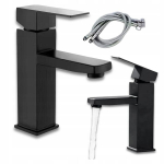 Must valamusegisti vannituppa, seisev roostevabast terasest kraan