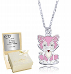 H&otilde;bekett 925 Kaelakee Roosa Armas Kassipoeg