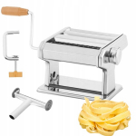 Metallist k&auml;sitsi pasta- ja taignamasin, rullimis-, roostevaba teras 2in1