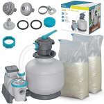 Liivapump basseinile filter 11355 L/h + 50kg liiva &uuml;hendused voolikud Bestway