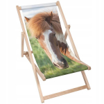 Dreamroots Puidust lamamistool hobune aeda, randa, terrassile, basseini &auml;&auml;rde, kokkupandav reguleeritava seljatoega