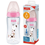 NUK FC+ Antikoolikpudel koos anduriga 300ml + lutipudel 0-6 kuud KIRAF