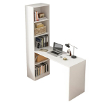 Kaasaegne arvutilaua riiulitega Skandinaavia noor valge