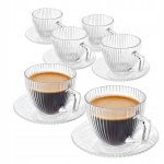 Tasside komplekt 6 tk klaasist alustassidega tassid Altom Selena 250 ml