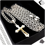 H&otilde;bekett garibaldi + ripats rist, kaelakee ristiga, proov 925