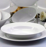 E755 S&uuml;gav taldrik 22,5 cm Valge Linea Yvette Porcelan Chodzież