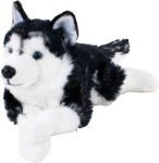 Kaisukaru husky 38 cm pl&uuml;&uuml;sm&auml;nguasi koer pehme m&auml;nguasi pl&uuml;&uuml;shusky tume kaisuhusky riidest husky must tavalised m&auml;nguasjad