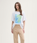 Tom Tailor Naiste T-s&auml;rk 1046560*13307, valge/sinine