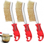 3 messingharja komplekt grillile, messingist grillihari, traathari messingist, v&auml;ikesed traatharjad roostevabast terasest messingist harjastega, messingist grillihari grilli rooste, &otilde;liplekkide, v&auml;rvitolmu puhastamiseks