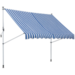 Outsunny markiis, kokkupandav varrasmarkiis, klambermarkiisi k&otilde;rgus reguleeritav, 300x150cm, sinine/valge, alumiiniumist