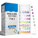 7-in-1 basseini testribad spa jaoks, 150 veetesteri pakend spa basseinile, t&auml;pne broom, &uuml;ldleelisus, vaba kloor, &uuml;ldkaredus, ts&uuml;anuurhape ja &uuml;ldkloor, ph test
