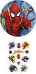 Dekozauber24 Spiderman s&ouml;&ouml;davad koogikaunistused 20 cm + 12 x s&ouml;&ouml;davad muffinikaunistused, taimetoitlastele, suhkruvabad, gluteenivabad, koogikaunistused laste s&uuml;nnip&auml;evapidudele, 2 tk komplekt