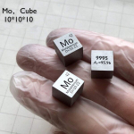 Horlirty elemendikuubik 10x10mm puhas tihedusega koobalti nikli vase tsingi nioobiumi mol&uuml;bdeeni tina volframi vismuti plii antimoni titaani raud (1 x mol&uuml;bdeeni kuubik)