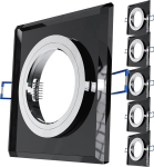 Ssc-luxon 6x disainklaasist s&uuml;vistatavad kohtvalgustid ruudukujulised mustad pesaga gu10 v&otilde;i moodulile &ndash; laevalgusti ava suurus 60&ndash;70 mm