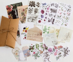 Paberi ja kleebiste komplekt Bullet Journal vintage flowers, 30 tk