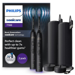 Philips Sonicare 7100 elektriline hambahari, helihambahari rakendusega, 4 puhastusrežiimi ja 3 intensiivsuse taset, survekontroll, EasyStart, SmarTimer ja BrushPacer, must, 2 tk pakis, mudel HX7429/03