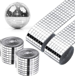 7680 mosaiikpeegelplaatide kleebise pakend, 4 rulli isekleepuvaid mosaiikplaate, 5 x 5 mm peegelmosaiikplaadid, isekleepuvad peegelplaadid, mosaiik vannituppa, disko pall (h&otilde;bedane)