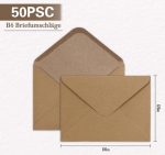 Mocraft 50 j&otilde;upaberist &uuml;mbrikku B6 niiske liimiga 150 g Vintage aknata &uuml;mbrik pulmakutsete ja &otilde;nnitluskaartide jaoks