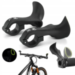 Ergonoomilised jalgratta k&auml;epidemed sarvedega, mustad, mtb jalgrattale