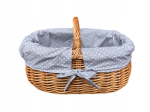 Wicker-kosz vitspunutud piknikukorv pagasile, ostukorv + vooder hall t&auml;piline
