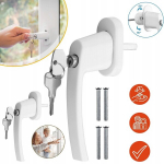 2 tk lukustatavad akna k&auml;epidemed, valge alumiiniumist r&otilde;duukse k&auml;epide