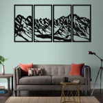 G&oacute;ra 4 t&uuml;kki Metallist seinakunsti komplekt, Metallist seinakunsti komplekt, Etgshop 100x50