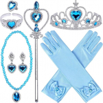 Naljakad kingitused, printsessi kleiditarvikud &ndash; 9 tk ehtekomplekt t&uuml;drukute s&uuml;nnip&auml;evapeoks, sinine