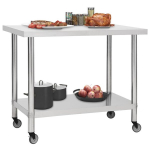 k&ouml;&ouml;gi t&ouml;&ouml;laud ratastega, 100x30x85 cm, roostevaba teras CFE47688