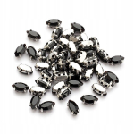 &Otilde;mmeldavad džemmid, klaas, messingist alus, hobuse silm, 8x4x3.5mm, 50tk