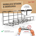 Kaablite juhtimise alus laua all &ndash; kaablite organiseerija laua all juhtmete haldamiseks. &Uuml;limalt vastupidav laua kaablialus. Ideaalne seisulaua kaablite juhtimise riiul (must traadist alus &ndash; 2 x 16 tolli komplekt)