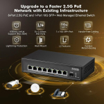 Mokerlink 8 pordi 2.5g poe hallatav l&uuml;liti 10g sfp+ pesaga, ieee8023af/at poe 120w, mini suuruses metallist ventilaatorita, lihtne veebis hallatav v&otilde;rgul&uuml;liti